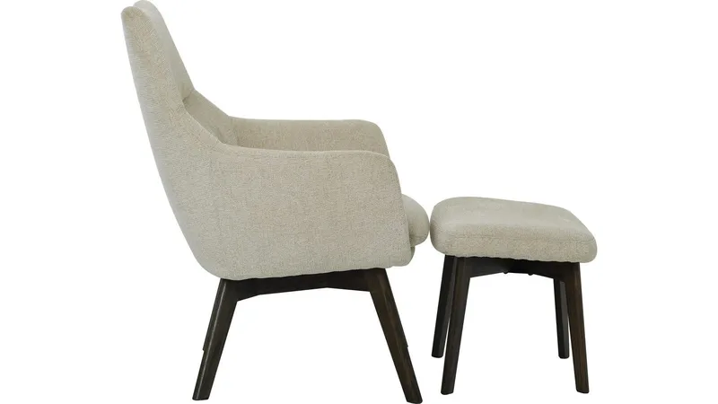 Lænestol NFG Loke med puf creme - creme - Møbler - Stole & lænestole - Lænestole