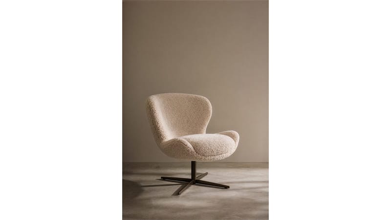 Lænestol NFG Molli med drejefunktion Beige - Beige - Møbler - Stole & lænestole - Lænestole - Lænestol med fodskammel
