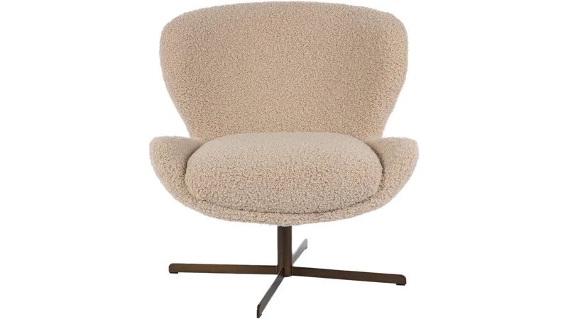 Lænestol NFG Molli med drejefunktion Beige - Beige - Møbler - Stole & lænestole - Lænestole - Lænestol med fodskammel