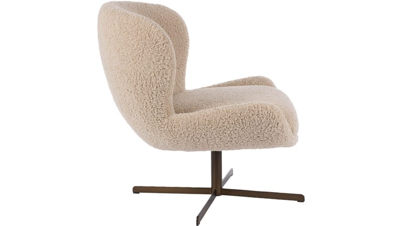 Lænestol NFG Molli med drejefunktion Beige - Beige - Møbler - Stole & lænestole - Lænestole - Lænestol med fodskammel