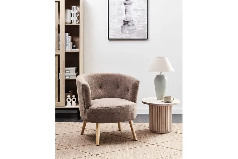 Lænestol Odenzen Brun/lyst træ - Brun/lyst træ - Møbler - Stole & lænestole - Lænestole - Lænestol uden armlæn