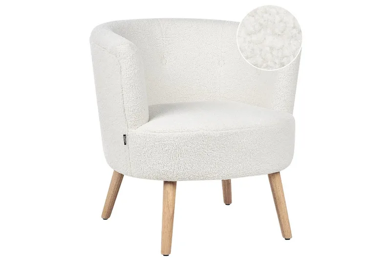 Lænestol Odenzen Hvid/lyst træ, Hvid/lyst træ