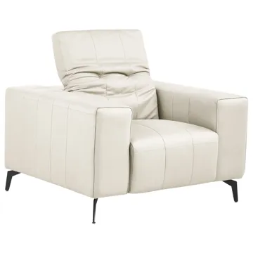 Lænestol Ommel - Lys beige - Møbler - Stole & lænestole - Lænestole - Læderstol