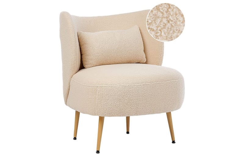 Lænestol Otsby II Beige/lyst træ, Beige/lyst træ