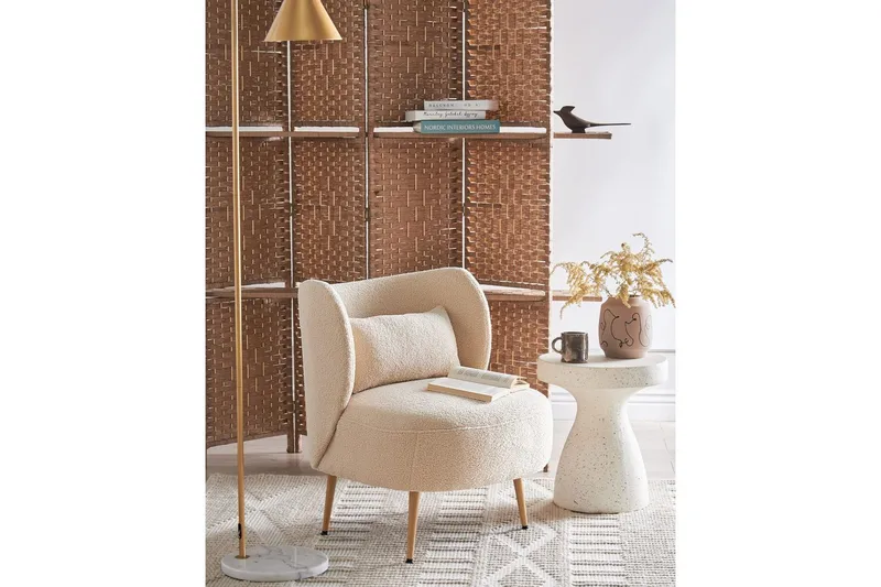 Lænestol Otsby II Beige/lyst træ - Beige/lyst træ - Møbler - Stole & lænestole - Lænestole - Lænestol uden armlæn