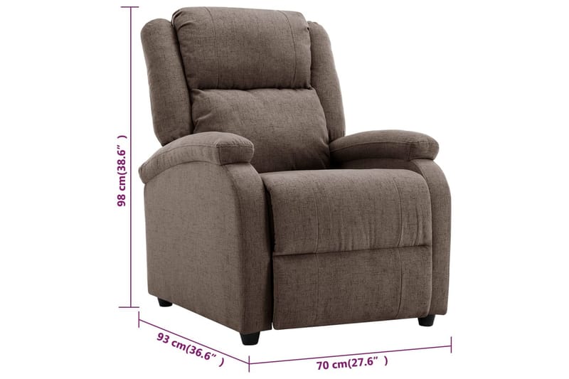 lænestol stof gråbrun - Gråbrun - Møbler - Stole & lænestole - Lænestole - Recliner lænestol
