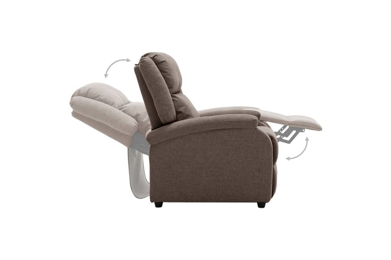 lænestol stof gråbrun - Gråbrun - Møbler - Stole & lænestole - Lænestole - Recliner lænestol