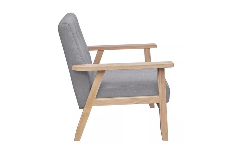 Lænestol Stof Lysegrå - Grå - Møbler - Stole & lænestole - Lænestole