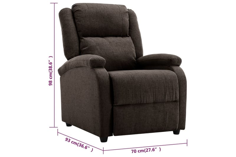 lænestol stof mørkebrun - Brun - Møbler - Stole & lænestole - Lænestole - Recliner lænestol