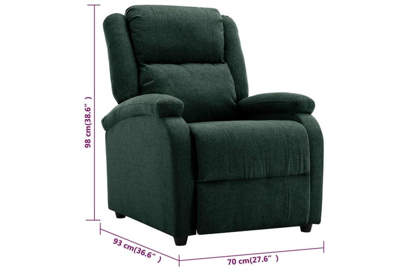 lænestol stof mørkegrøn - Grøn - Møbler - Stole & lænestole - Lænestole - Recliner lænestol