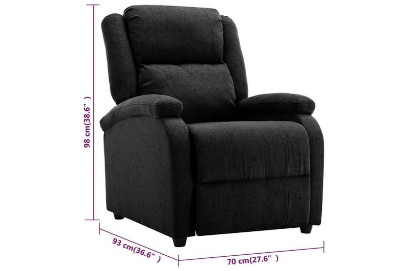 lænestol stof sort - Sort - Møbler - Stole & lænestole - Lænestole - Recliner lænestol