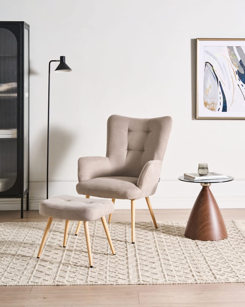 Lænestol Vejle - Beige - Møbler - Stole & lænestole - Lænestole - Øreklapstol