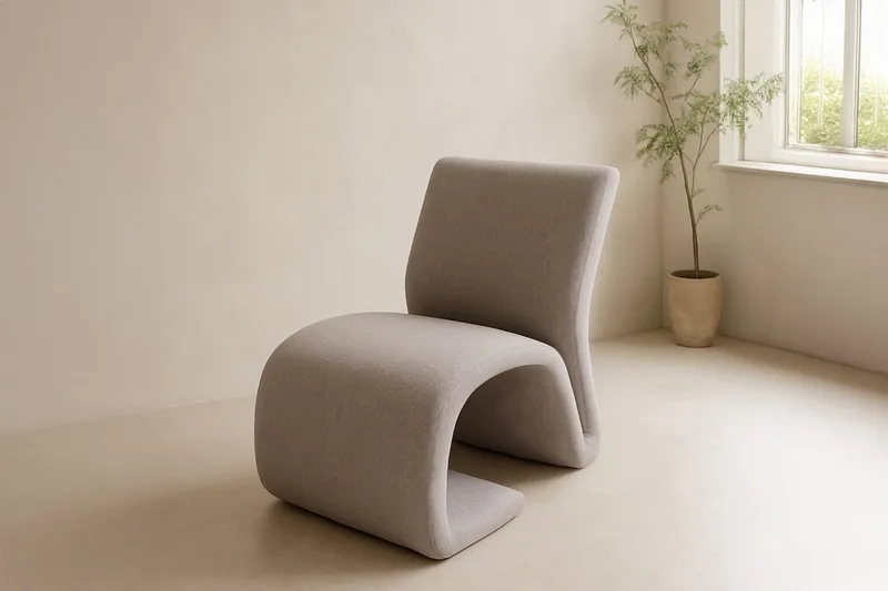 Lænestol Venture Home Rulls Brun, offwhite