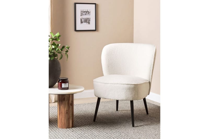 Lænestol Voss - Hvid, Sort - Møbler - Stole & lænestole - Lænestole - Lænestol uden armlæn