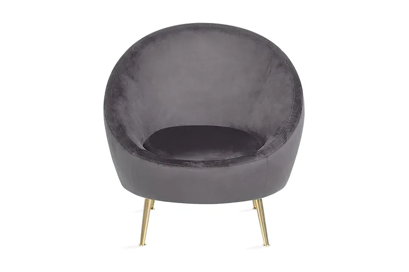 Rickli lænestol velour, Grå