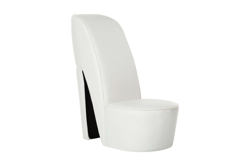 stol højhælet sko-design kunstlæder hvid - Lænestol uden armlæn