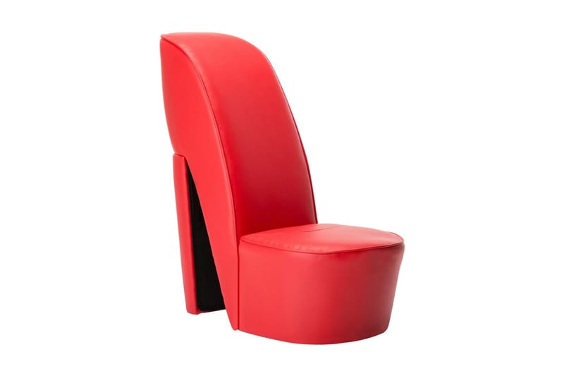 stol højhælet sko-design kunstlæder rød - Lænestol uden armlæn