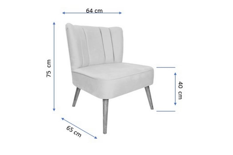 Ullsperger Lænestol med Armlæn - Blå - Lænestol uden armlæn