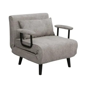 lænestolsseng HOME4YOU Hannes 76,5x84x81 cm grå - grå - Møbler - Stole & lænestole - Lænestole - Sengestol