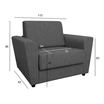 Lænestolsseng HOME4YOU Vesper 120x40xh75 cm, melamin med egetræsbark - Møbler - Stole & lænestole - Lænestole - Sengestol
