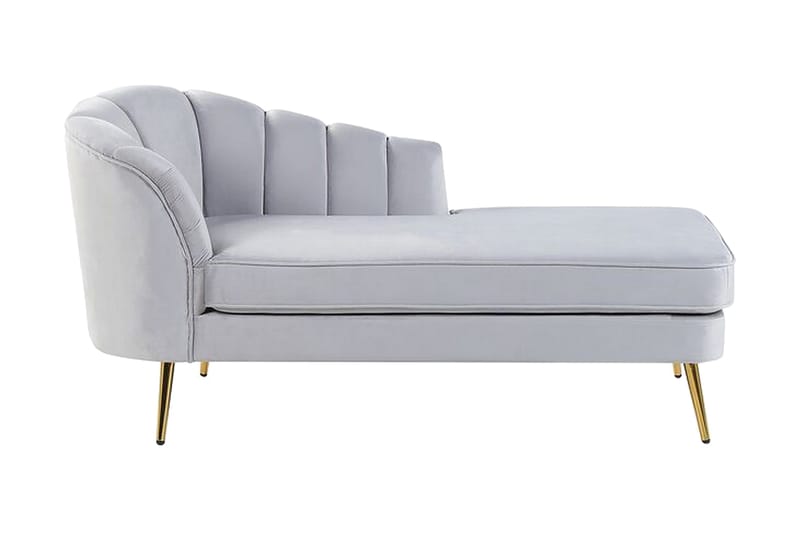 Allier Chaiselong Venstre - Velour/Grå - Møbler - Stole & lænestole - Lænestole - Liggestol