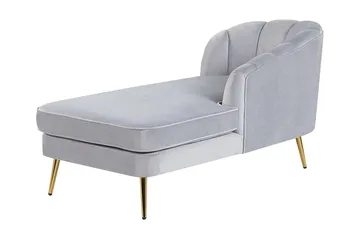 Allier Chaiselong Venstre - Velour/Grå - Møbler - Stole & lænestole - Lænestole - Liggestol