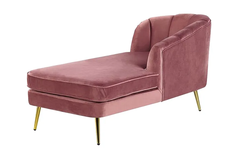 Allier Chaiselong Venstre - Velour/Lyserød - Møbler - Stole & lænestole - Lænestole - Liggestol