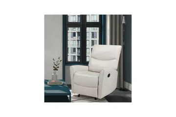 Liggestol Chesley Creme, PU/Metal/Træ - Creme, PU/Metal/Træ - Møbler - Stole & lænestole - Lænestole - Læderstol