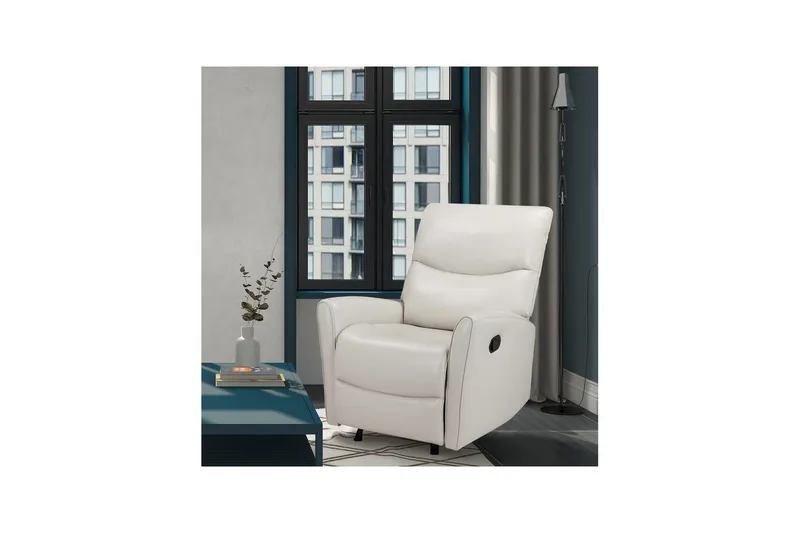 Liggestol Chesley Creme, PU/Metal/Træ - Creme, PU/Metal/Træ - Møbler - Stole & lænestole - Lænestole - Recliner lænestol