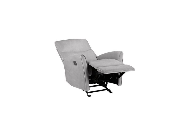 Liggestol Chesley Grå, Velour/Metal/Træ - Grå, Velour/Metal/Træ - Møbler - Stole & lænestole - Lænestole - Recliner lænestol