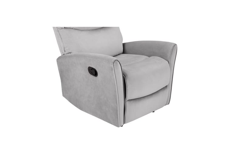Liggestol Chesley Grå, Velour/Metal/Træ - Grå, Velour/Metal/Træ - Møbler - Stole & lænestole - Lænestole - Recliner lænestol