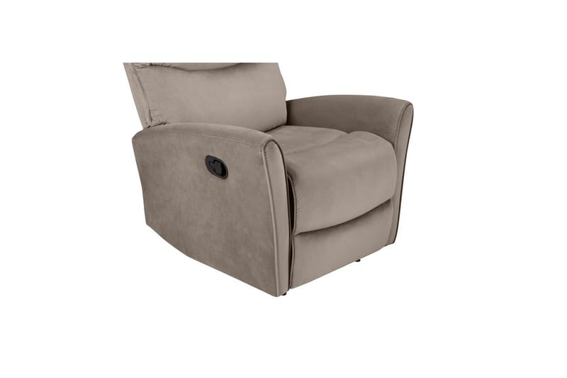 Liggestol Chesley Taupe, Velour/Metal/Træ - Taupe, Velour/Metal/Træ - Møbler - Stole & lænestole - Lænestole - Recliner lænestol