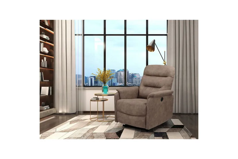 Liggestol Coullon Taupe - Taupe - Møbler - Stole & lænestole - Lænestole - Recliner lænestol