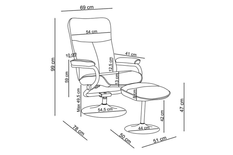 Liggestol Istad Grå - Grå - Møbler - Stole & lænestole - Lænestole - Recliner lænestol
