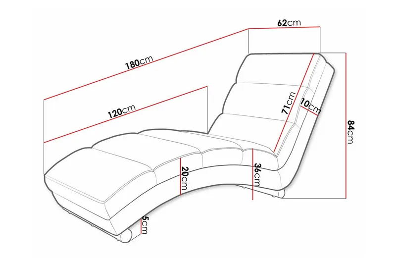 Kintore daybed 62 cm 84x - Møbler - Stole & lænestole - Lænestole - Liggestol