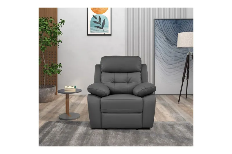Liggestol Lannilis Grå, PU/Træ/Metal, Manuel liggestol - Grå, PU/Træ/Metal, Manuel liggestol - Møbler - Stole & lænestole - Lænestole - Recliner lænestol