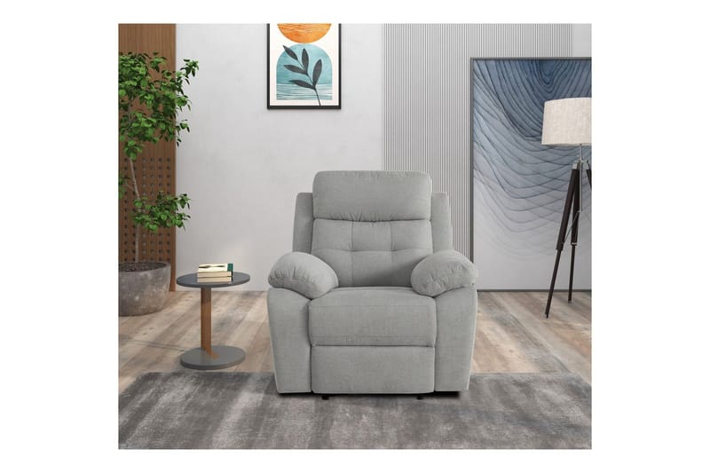 Liggestol Lannilis Lys Grå, Stof/Træ/Metal, Elektrisk hvilestol - Lys Grå, Stof/Træ/Metal, Elektrisk hvilestol - Møbler - Stole & lænestole - Lænestole - Recliner lænestol