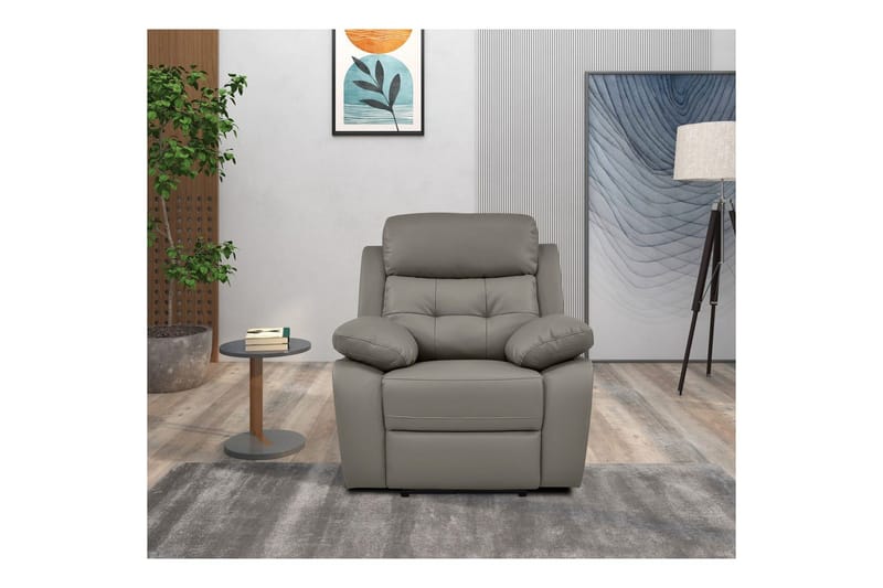 Liggestol Lannilis Lys Grå, PU/Træ/Metal, Manuel liggestol - Lys Grå, PU/Træ/Metal, Manuel liggestol - Møbler - Stole & lænestole - Lænestole - Recliner lænestol