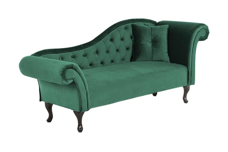 Lattes Chaiselong Højre - Velour/Grøn - Møbler - Sofaer - Daybed