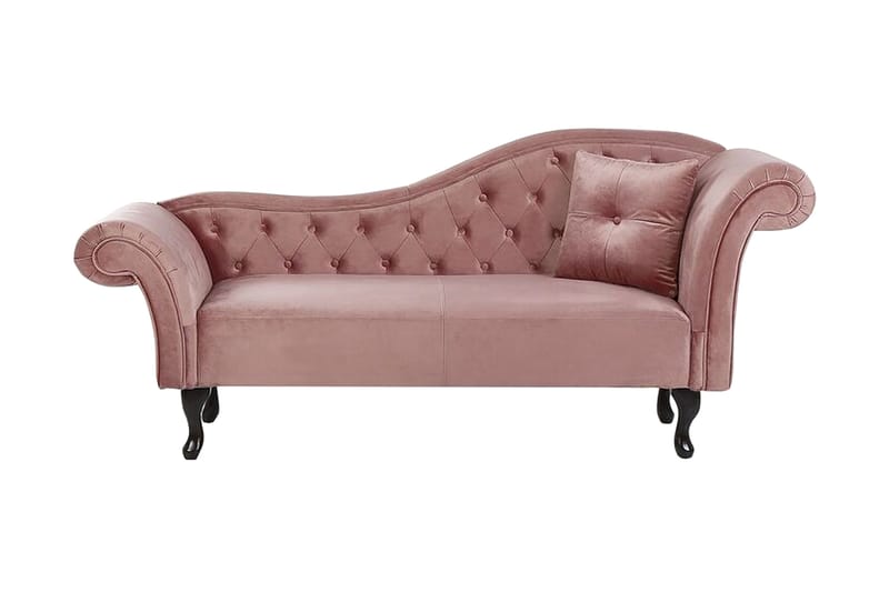 Lattes Chaiselong Højre - Velour/Lyserød - Møbler - Sofaer - Daybed