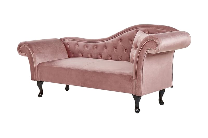 Lattes Chaiselong Højre - Velour/Lyserød - Møbler - Sofaer - Daybed