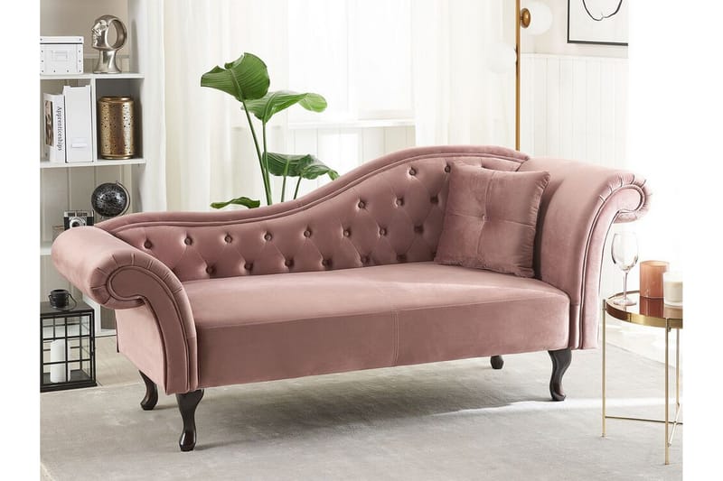 Lattes Chaiselong Højre - Velour/Lyserød - Møbler - Sofaer - Daybed