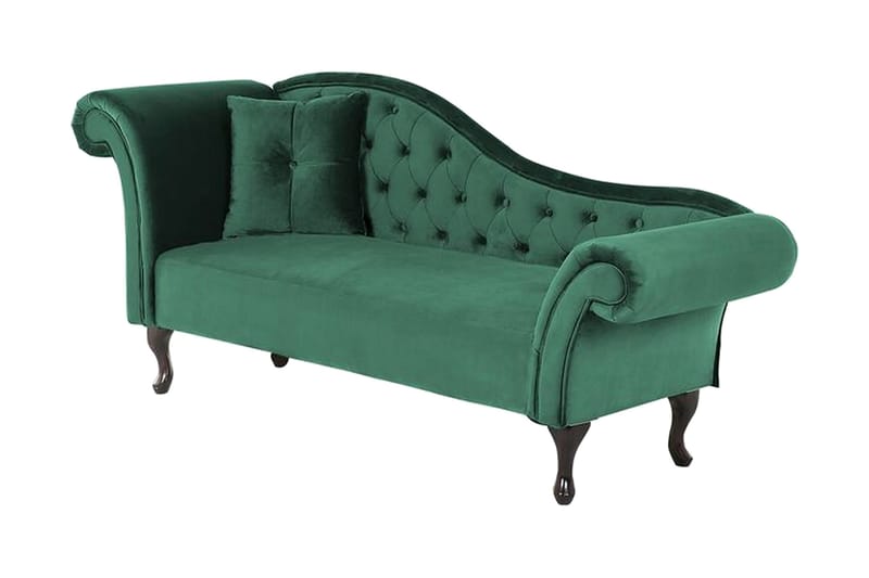 Lattes Chaiselong Venstre, Velour/Grøn