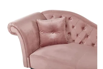 Lattes Chaiselong Venstre - Velour/Lyserød - Møbler - Sofaer - Daybed