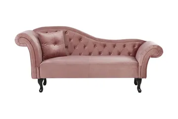 Lattes Chaiselong Venstre - Velour/Lyserød - Møbler - Sofaer - Daybed