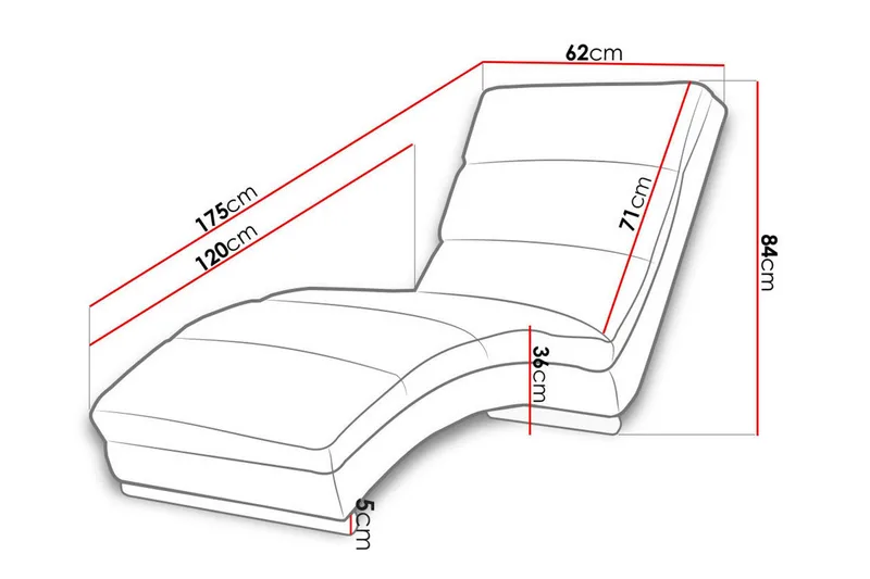 Regalado Ligge Lænestol - Grå/Hvid - Møbler - Stole & lænestole - Lænestole - Chaiselong lænestol & Divan lænesto