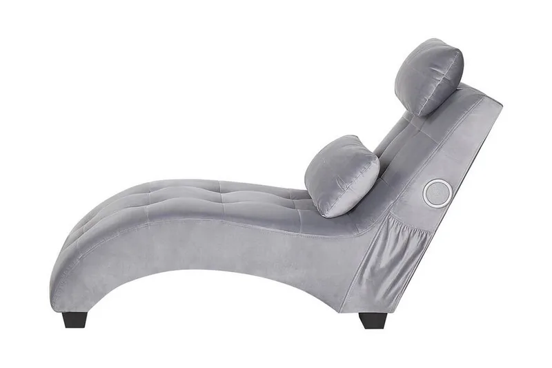 Volans Chaiselong med Bluetooth-højtalere - Velour/Grå - Møbler - Stole & lænestole - Lænestole - Liggestol