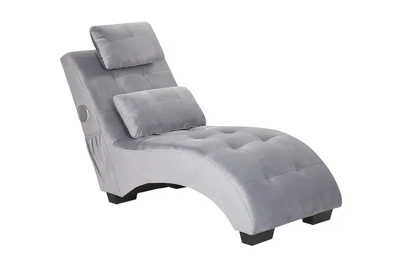 Volans Chaiselong med Bluetooth-højtalere, Velour/Grå