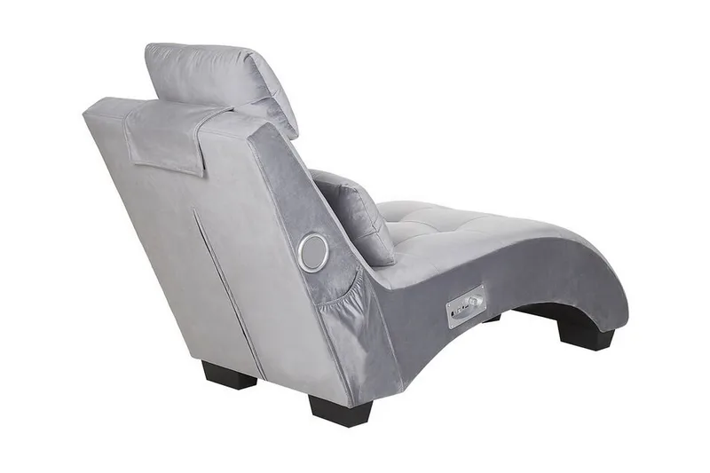 Volans Chaiselong med Bluetooth-højtalere - Velour/Grå - Møbler - Stole & lænestole - Lænestole - Liggestol