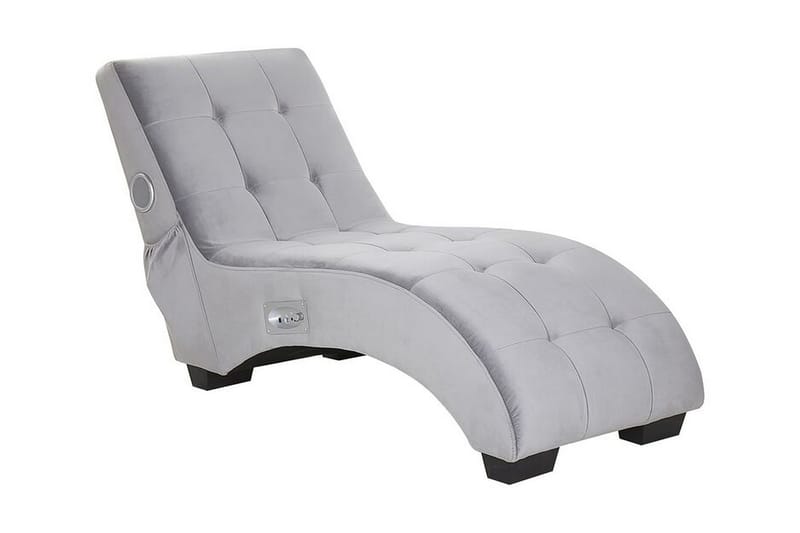 Volans Chaiselong med Bluetooth-højtalere - Velour/Grå - Møbler - Stole & lænestole - Lænestole - Liggestol